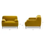 Abisko 42.5_ Velvet Lounge Chair - Plush Yarrow Gold