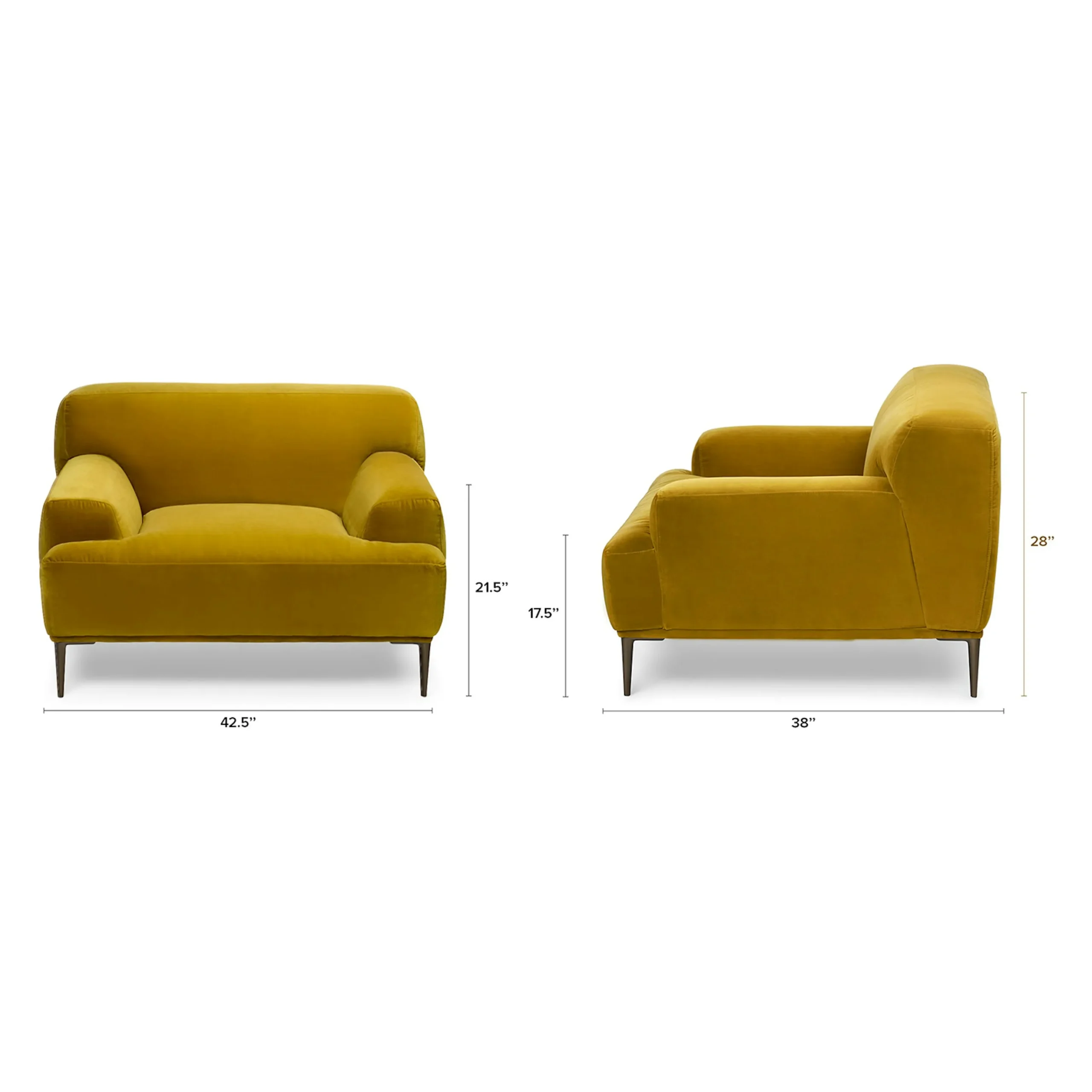 Abisko 42.5_ Velvet Lounge Chair - Plush Yarrow Gold - Image 2