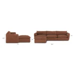 Leigh 131.5_ Modular Sectional - Napa Rust