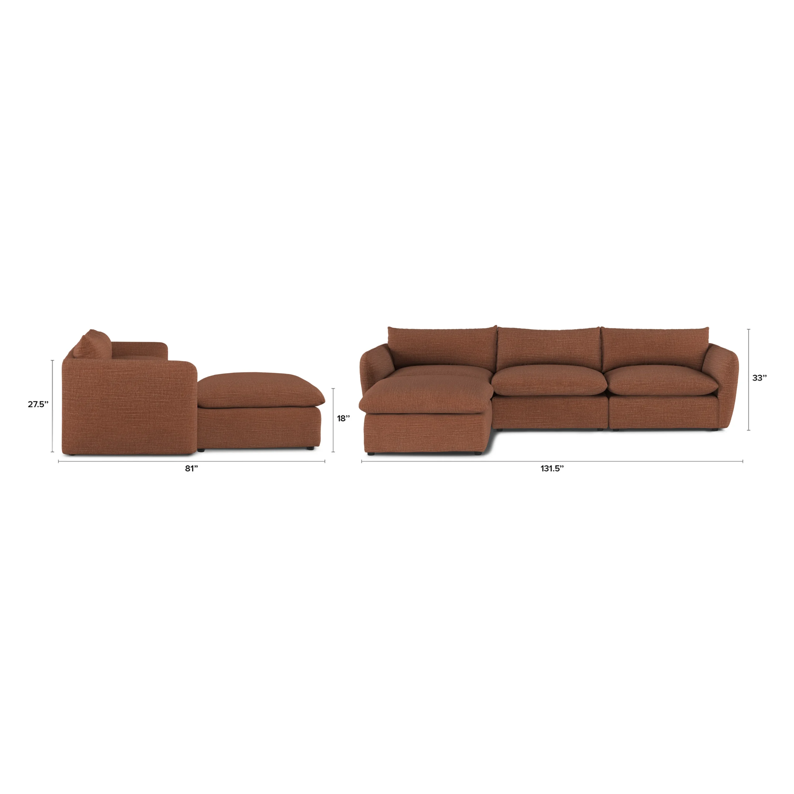Leigh 131.5_ Modular Sectional - Napa Rust - Image 13
