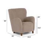 Archie 31.5_ Lounge Chair - Short Shearling Taupe