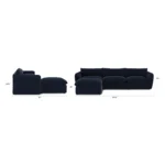Leigh 131.5_ Velvet Modular Sectional - Hale Ink