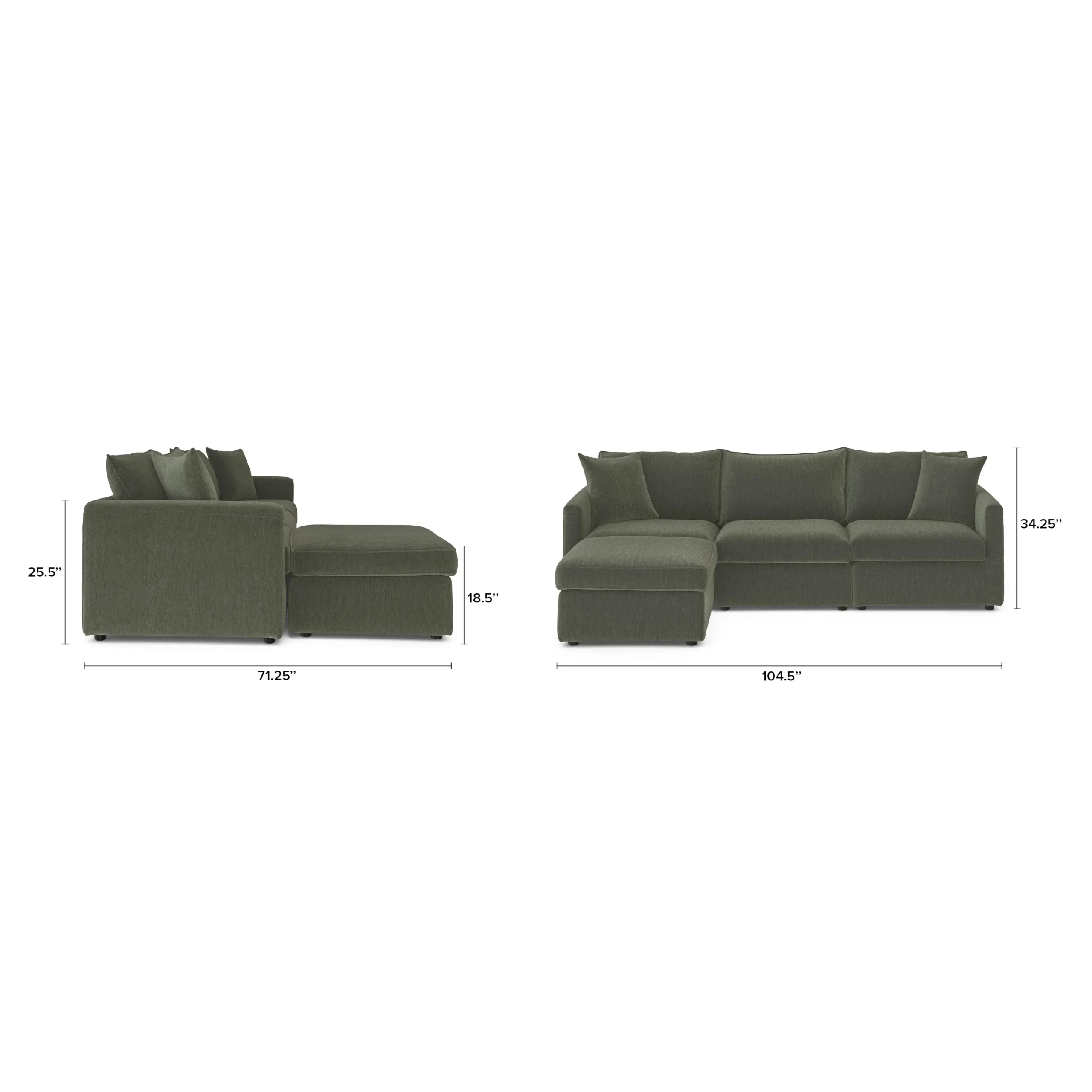 Lenae 104.5_ Reversible Modular Sectional - Eleos Green - Image 13
