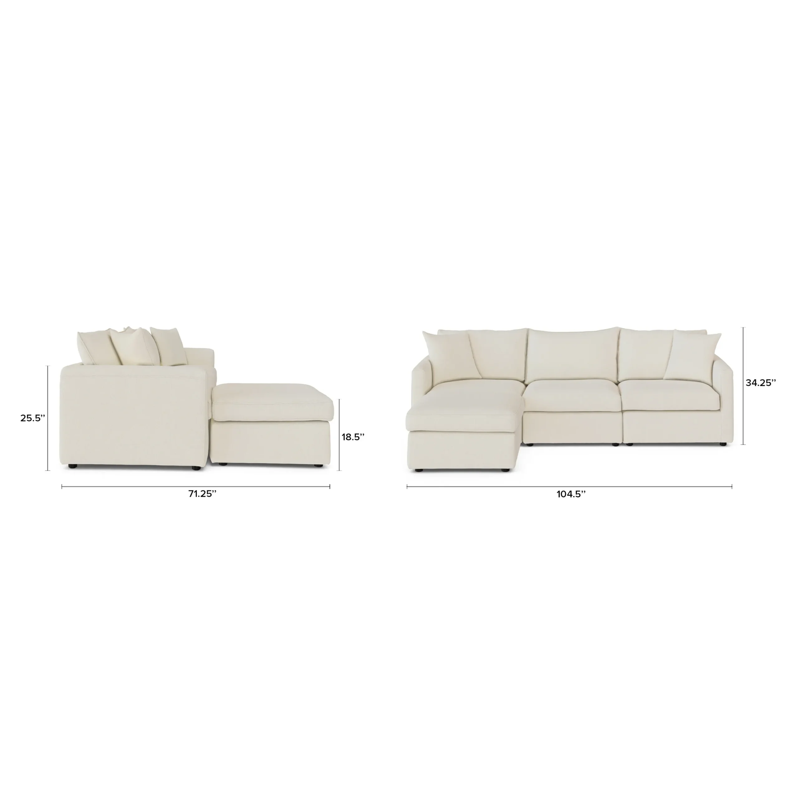 Lenae 104.5_ Reversible Modular Sectional - Savoy Ivory - Image 13