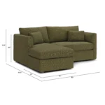 Marina 80_ Reversible Storage Sectional - Napa Moss