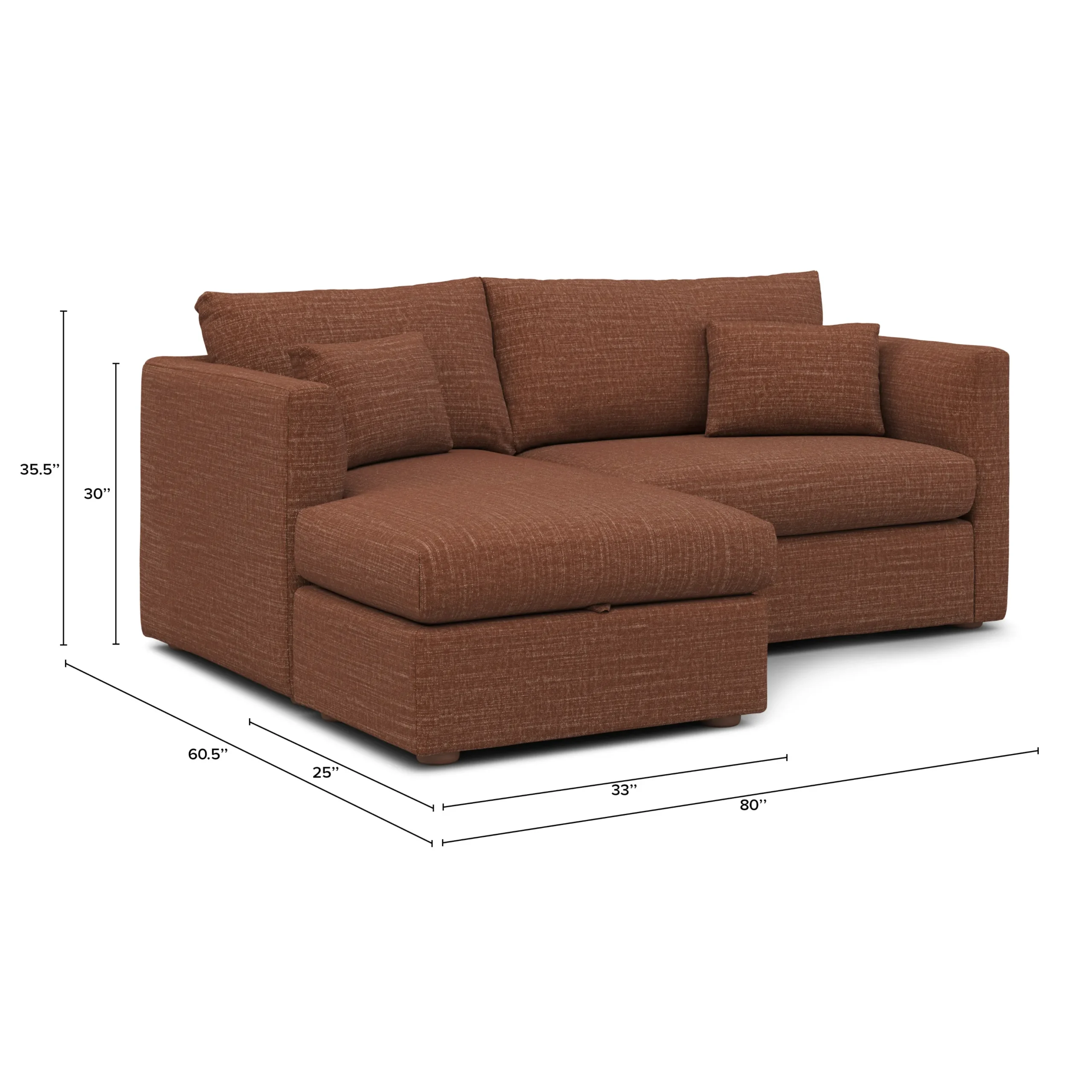 Marina 80_ Reversible Storage Sectional - Napa Rust - Image 13
