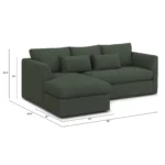 Marina 90_ Reversible Storage Sectional - Green Wool Bouclé