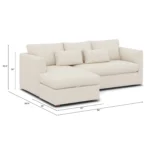 Marina 90_ Reversible Storage Sectional - Ivory Wool Bouclé