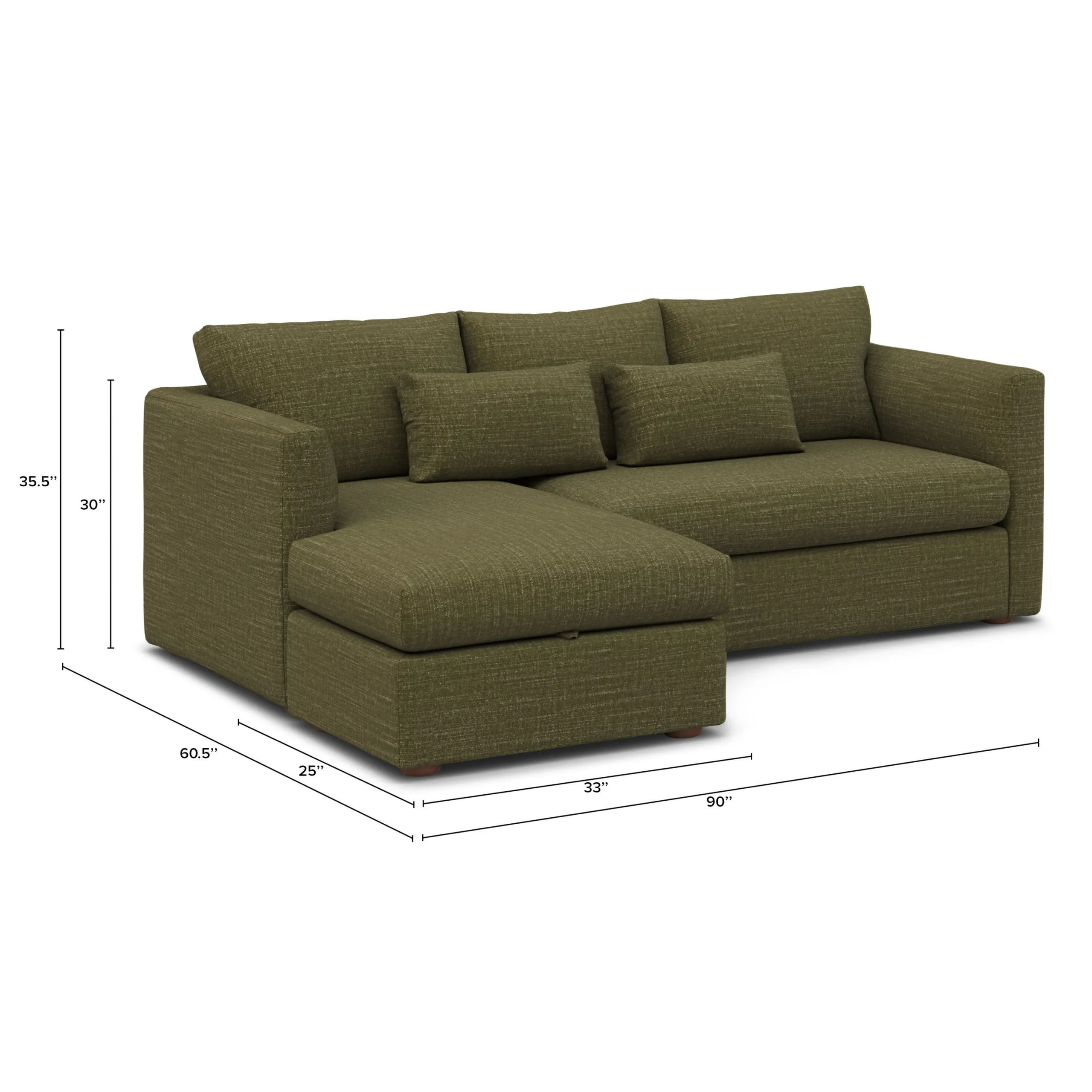 Marina 90_ Reversible Storage Sectional - Napa Moss - Image 13