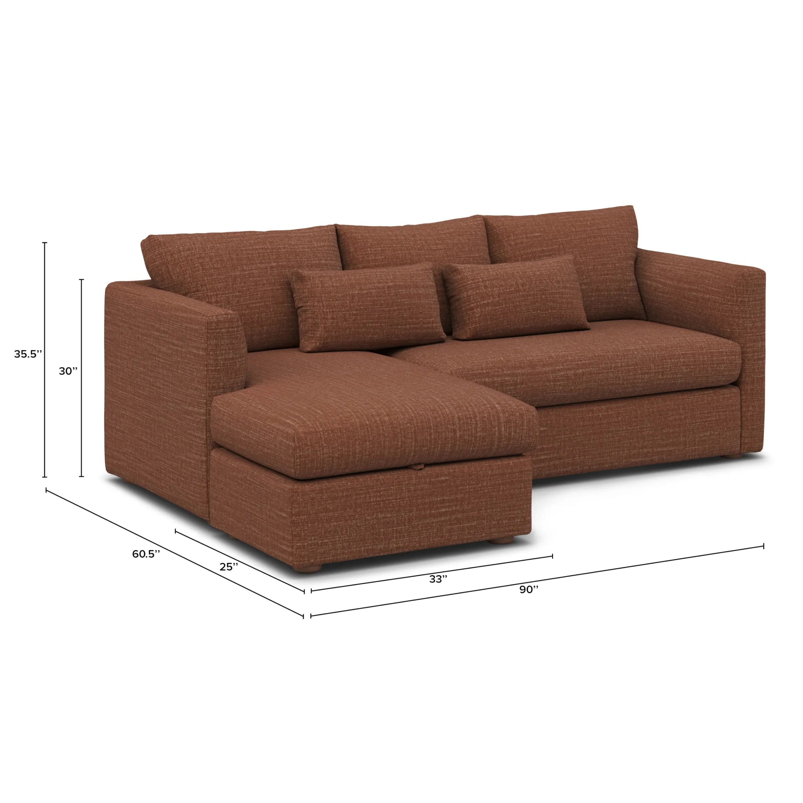 Marina 90_ Reversible Storage Sectional - Napa Rust - Image 13