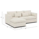 Marina 90_ Reversible Storage Sleeper Sectional - Ivory Wool Bouclé