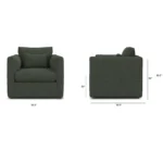 Marina 38_ Lounge Chair - Green Wool Bouclé