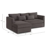Marina 90_ Velvet Reversible Storage Sleeper Sectional - Hale Warm Gray