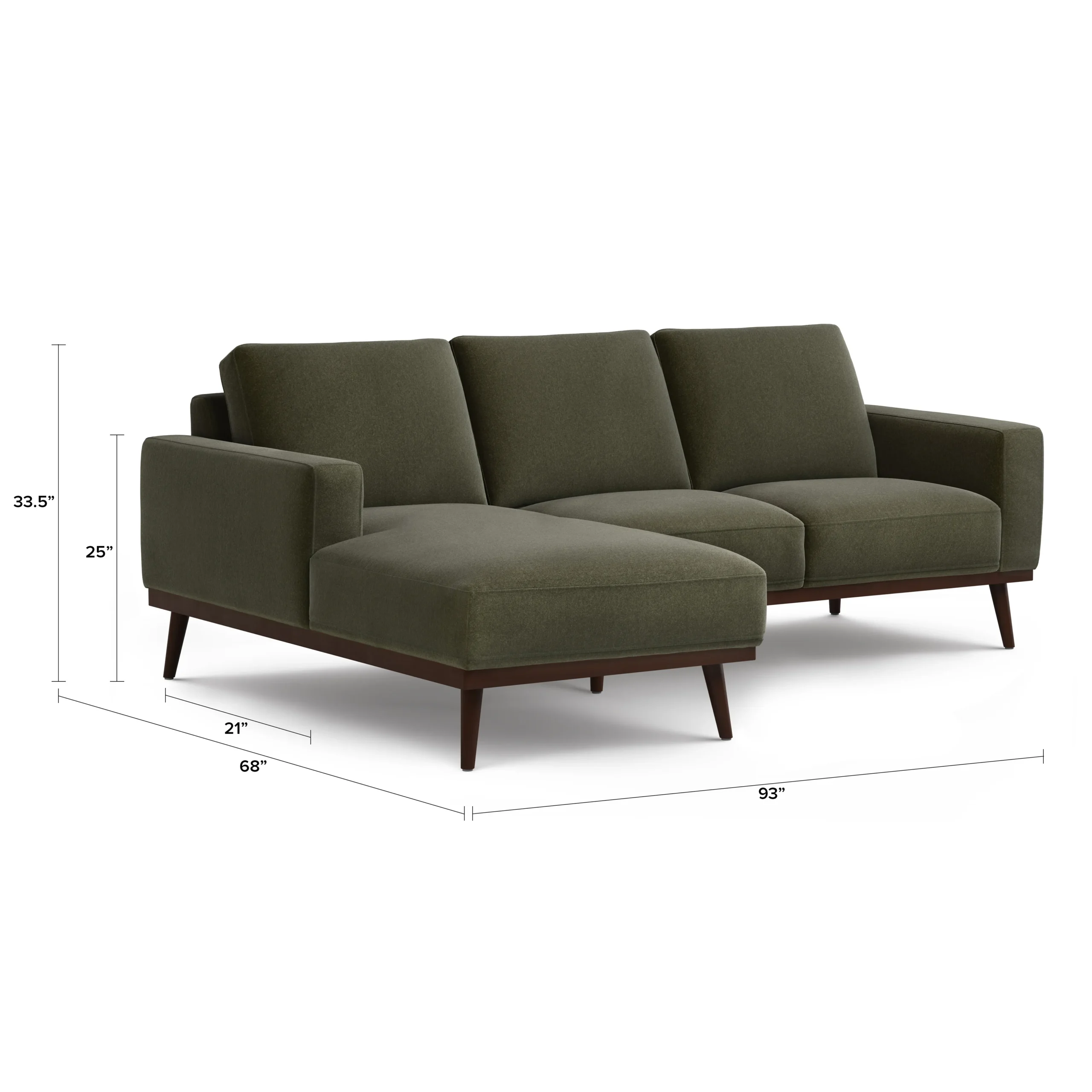 Rhett 93_ Left Chaise Sectional - Felted Green - Image 13