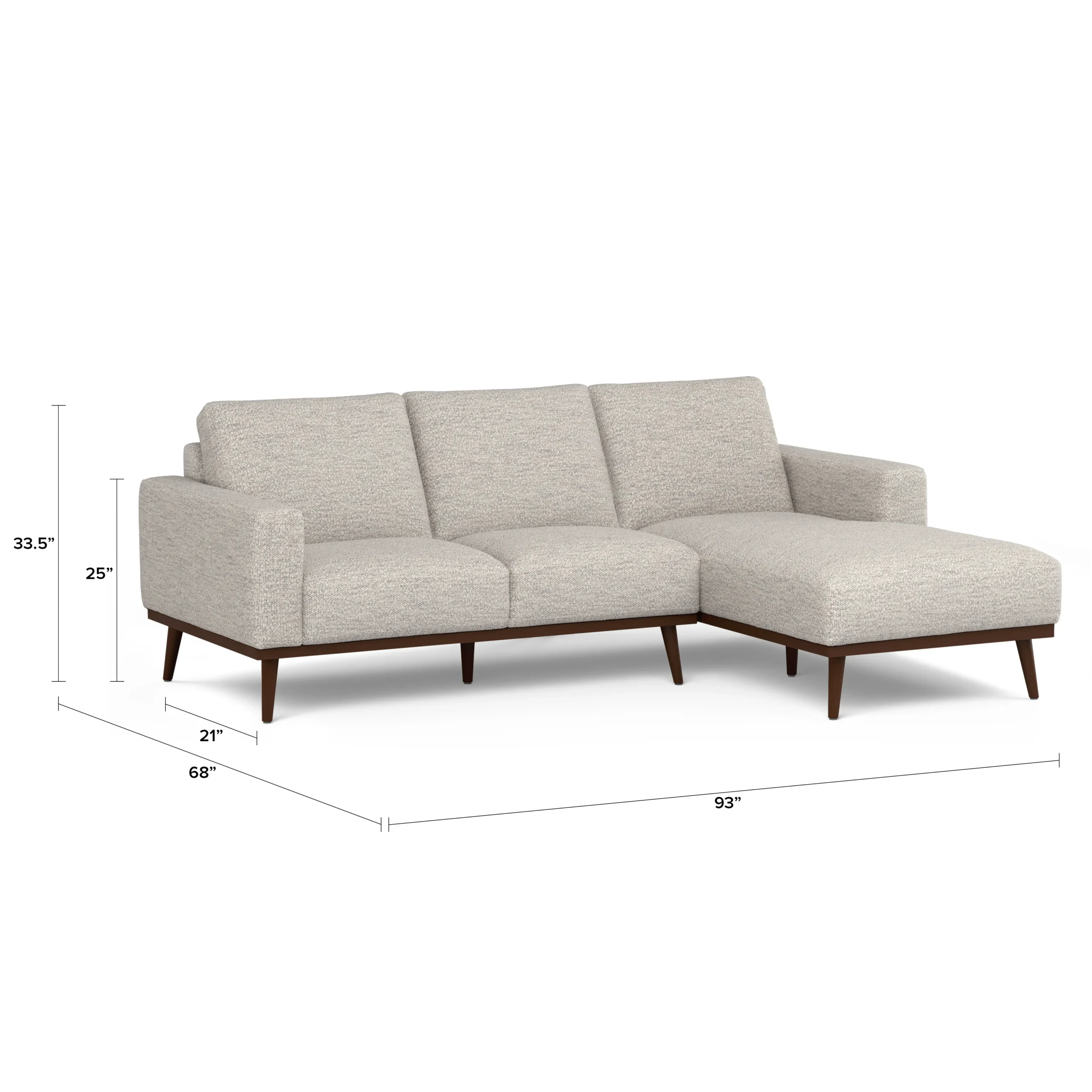 Rhett 93_ Right Chaise Sectional - Pepper Ivory - Image 13