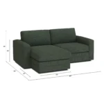 Riley 84_ Reversible Storage Sectional - Green Wool Bouclé