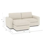 Riley 84_ Reversible Storage Sectional - Ivory Wool Bouclé