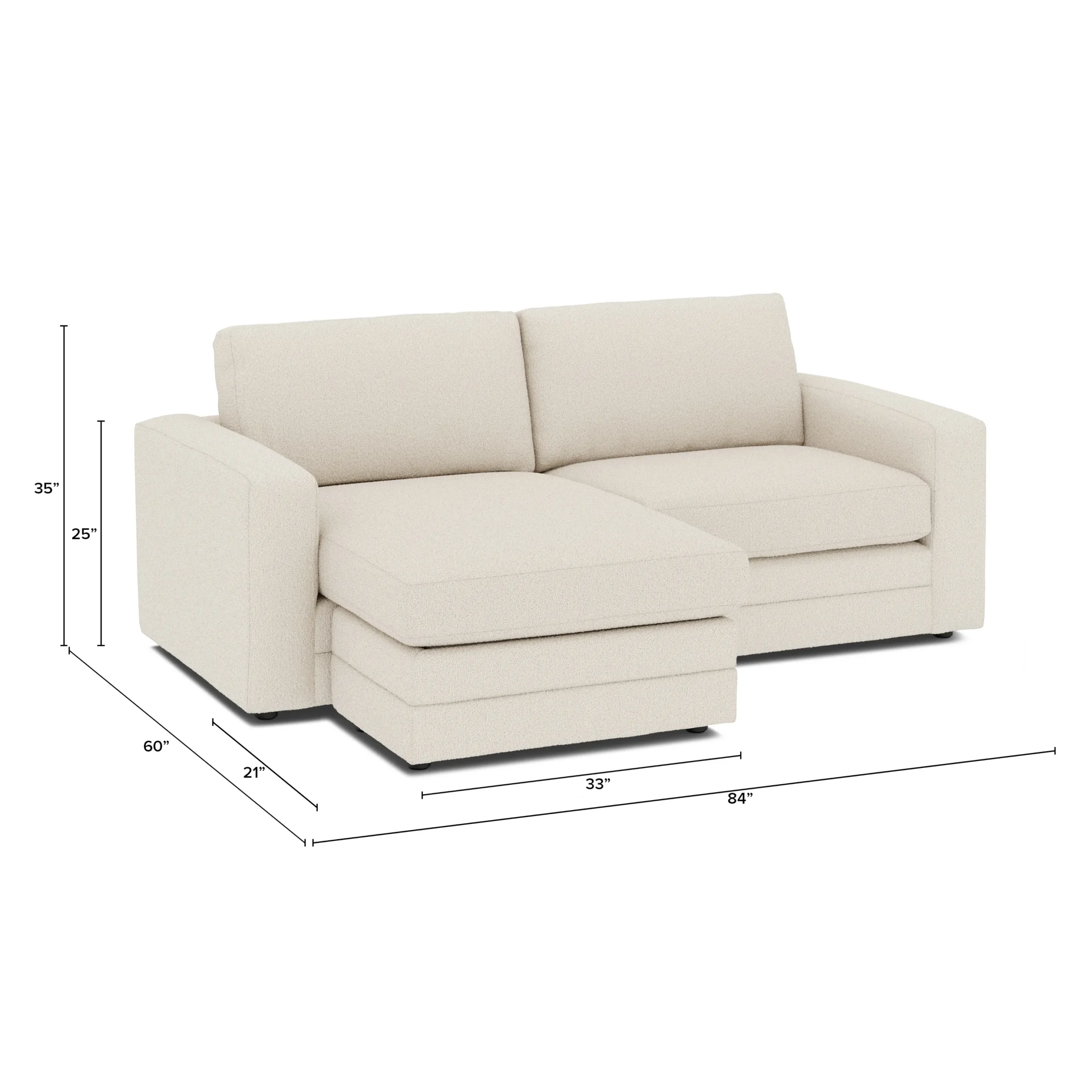 Riley 84_ Reversible Storage Sectional - Ivory Wool Bouclé - Image 13