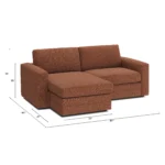 Riley 84_ Reversible Storage Sectional - Napa Rust