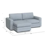 Riley 84_ Reversible Storage Sectional - Silver Light Blue