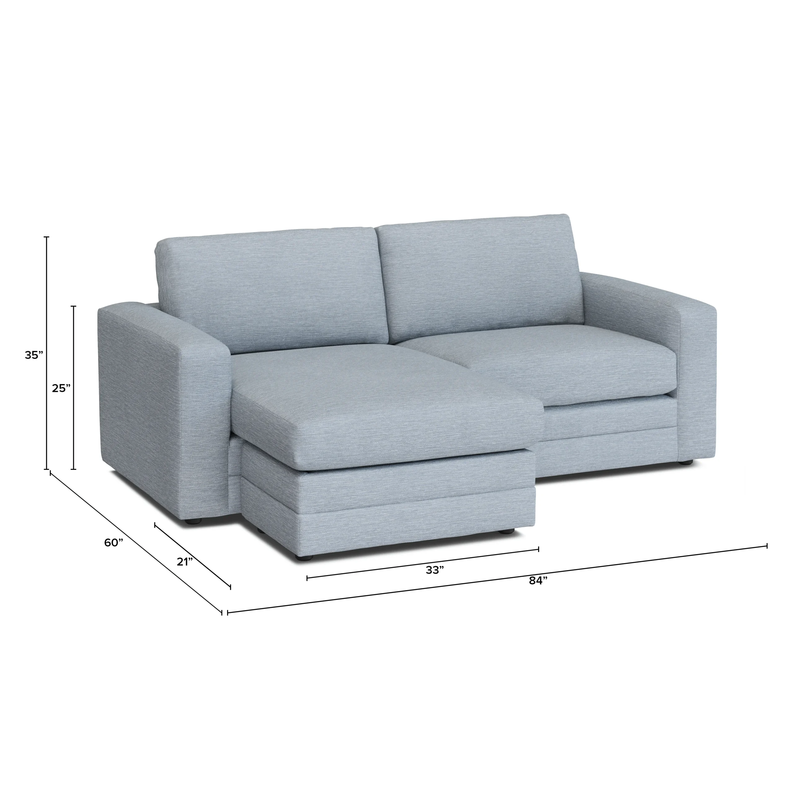 Riley 84_ Reversible Storage Sectional - Silver Light Blue - Image 13