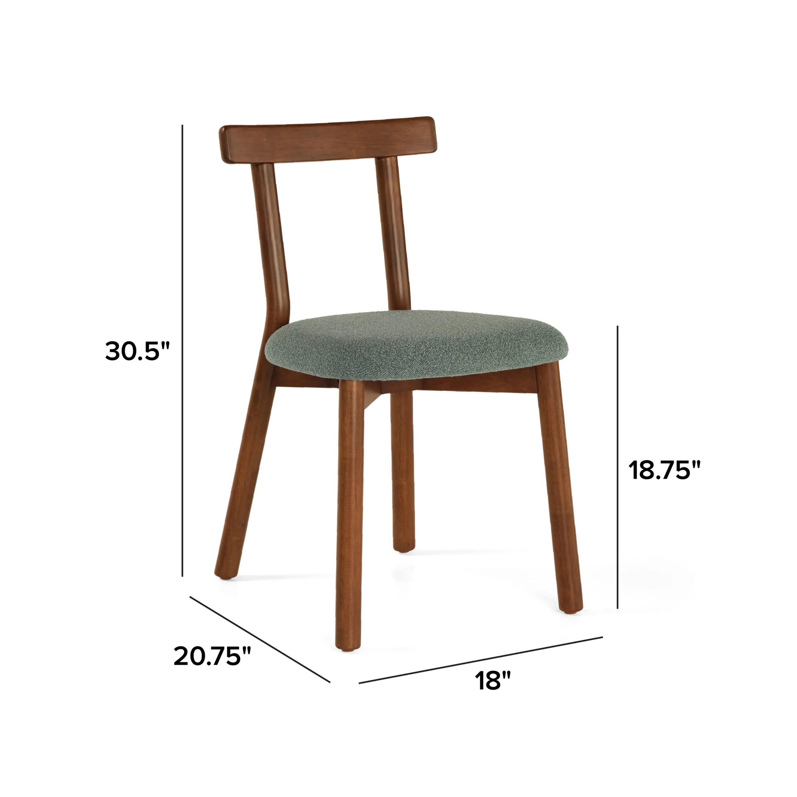 Ulka Dining Chair - Walnut and Ratine Green - Image 13