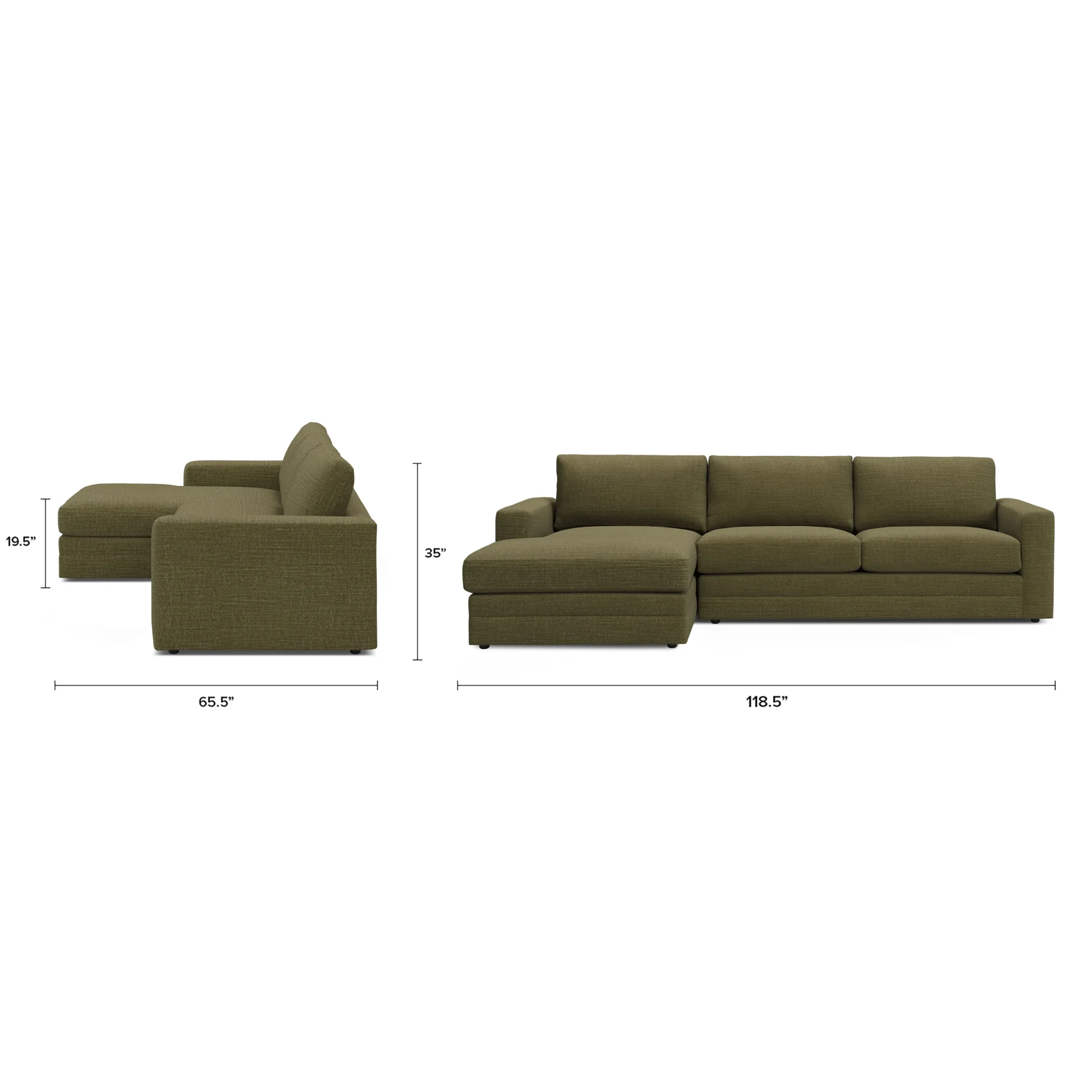 Riley 118.5_ Left Sectional - Napa Moss - Image 13