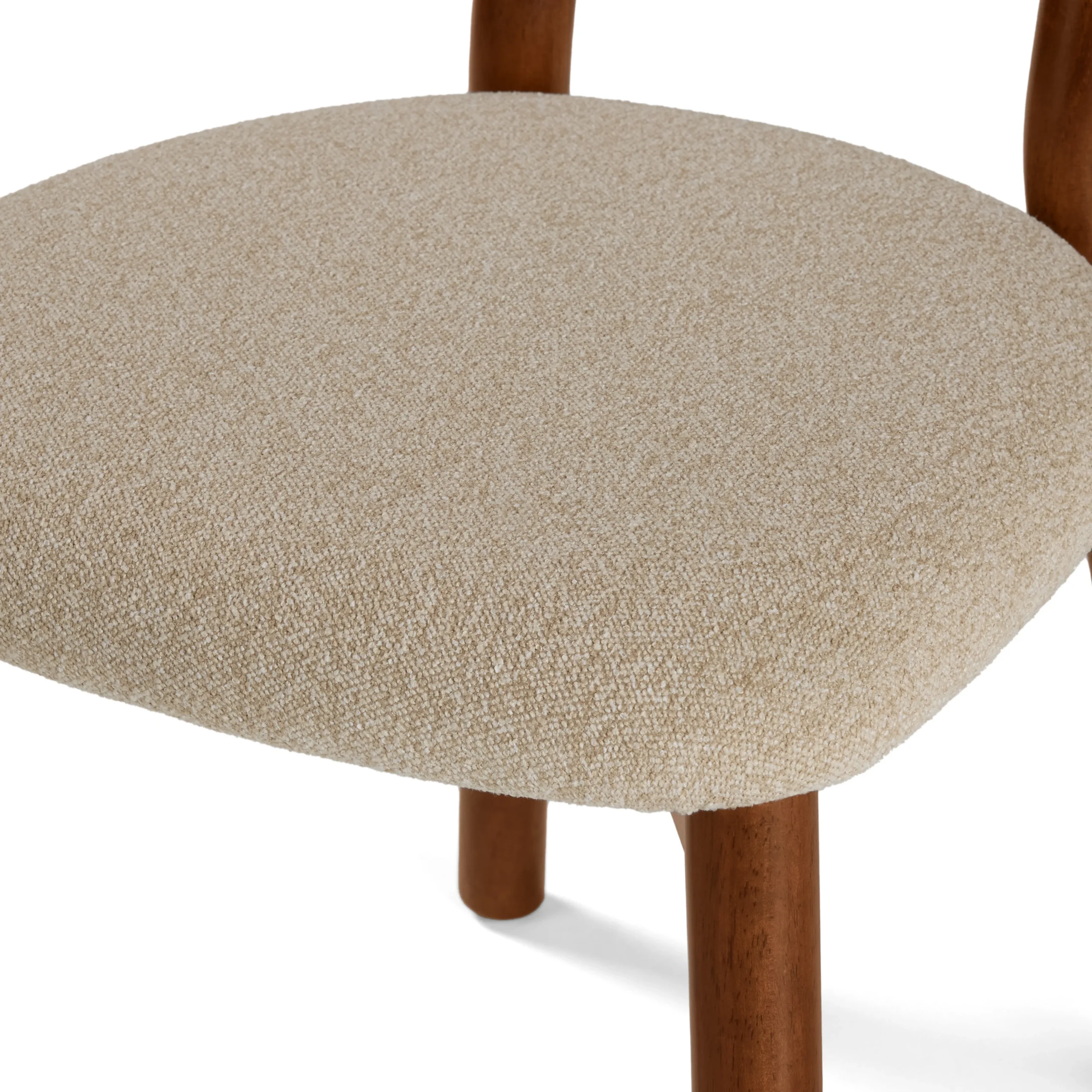 Ulka Dining Chair - Walnut and Ratine Buff - Image 13
