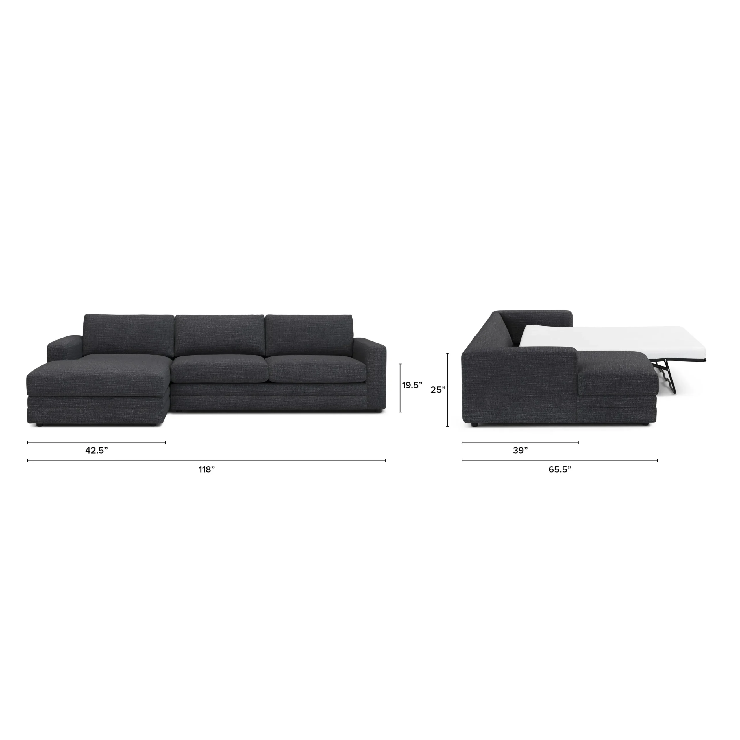 Riley 118_ Left Storage Sleeper Sectional - Napa Charcoal - Image 13