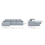 Riley 118_ Left Storage Sleeper Sectional - Silver Light Blue