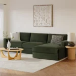 Riley 118_ Velvet Right Storage Sleeper Sectional - Hale Fir Green