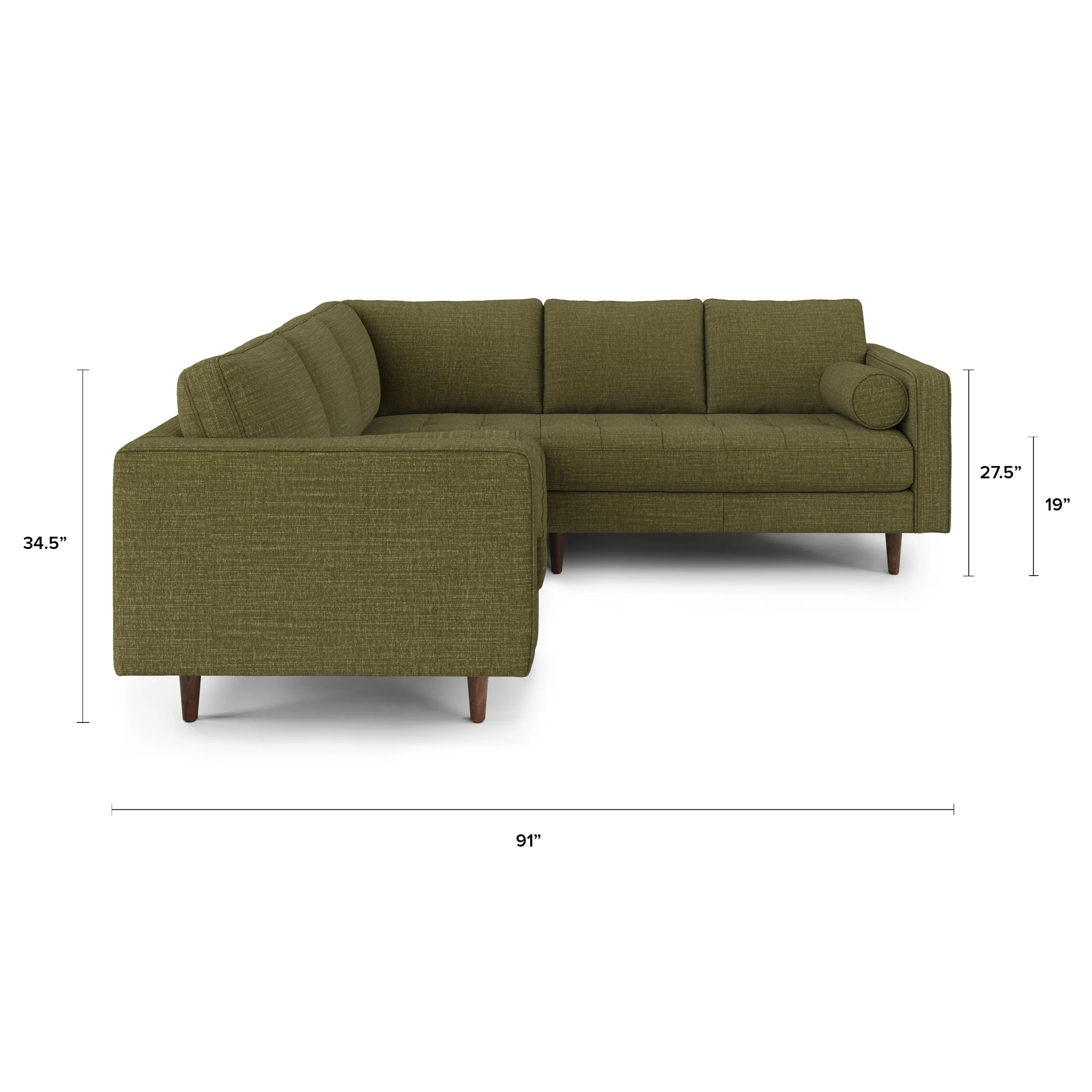 Sven 91_ Tufted Corner Sectional - Napa Moss - Image 13