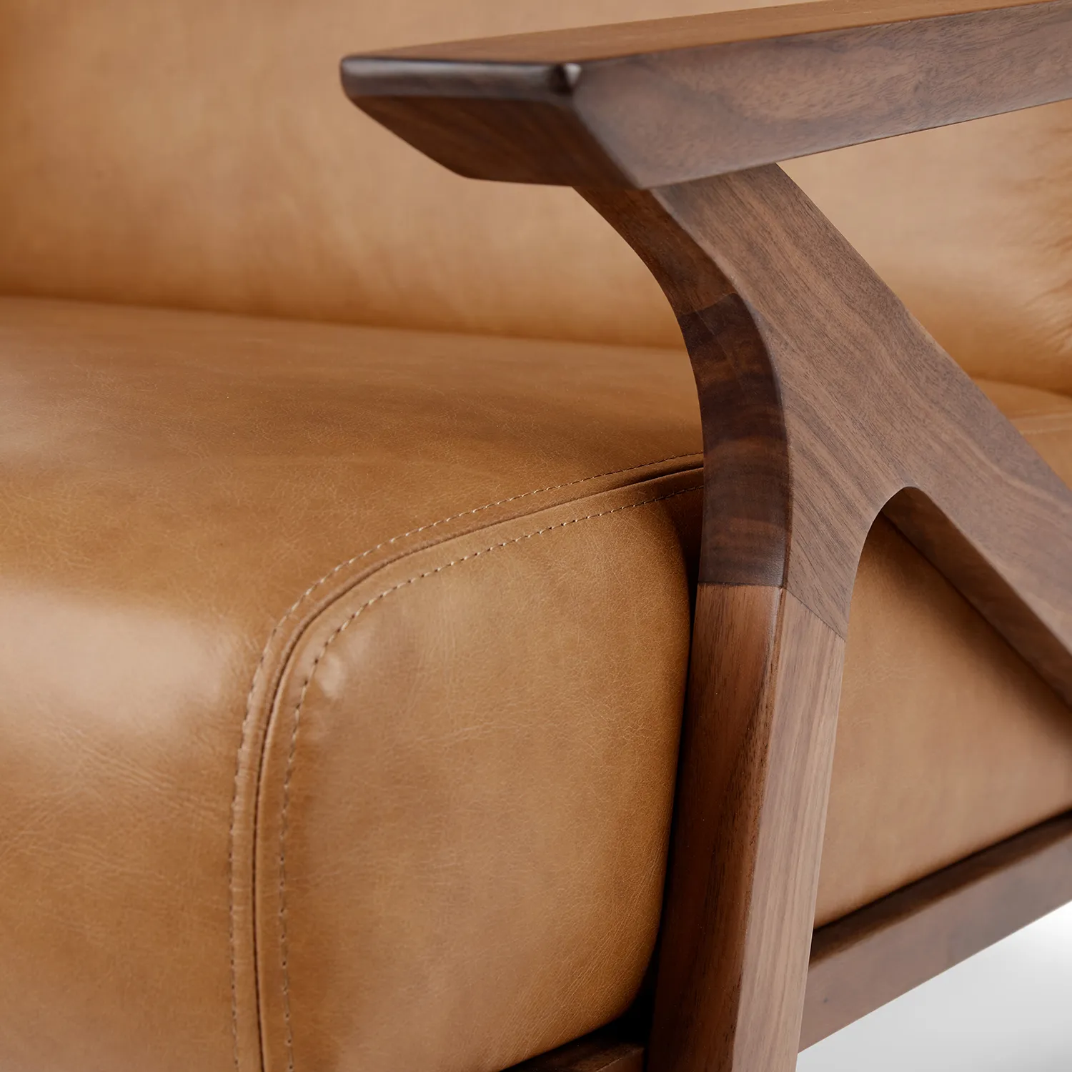 Otio 26_ Leather Lounge Chair - Walnut and Toscana Tan - Image 9