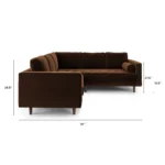 Sven 91_ Tufted Velvet Corner Sectional - Plush Pacific Brown