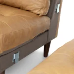 Sven 100_ Tufted Leather Right Sectional - Charme Tan
