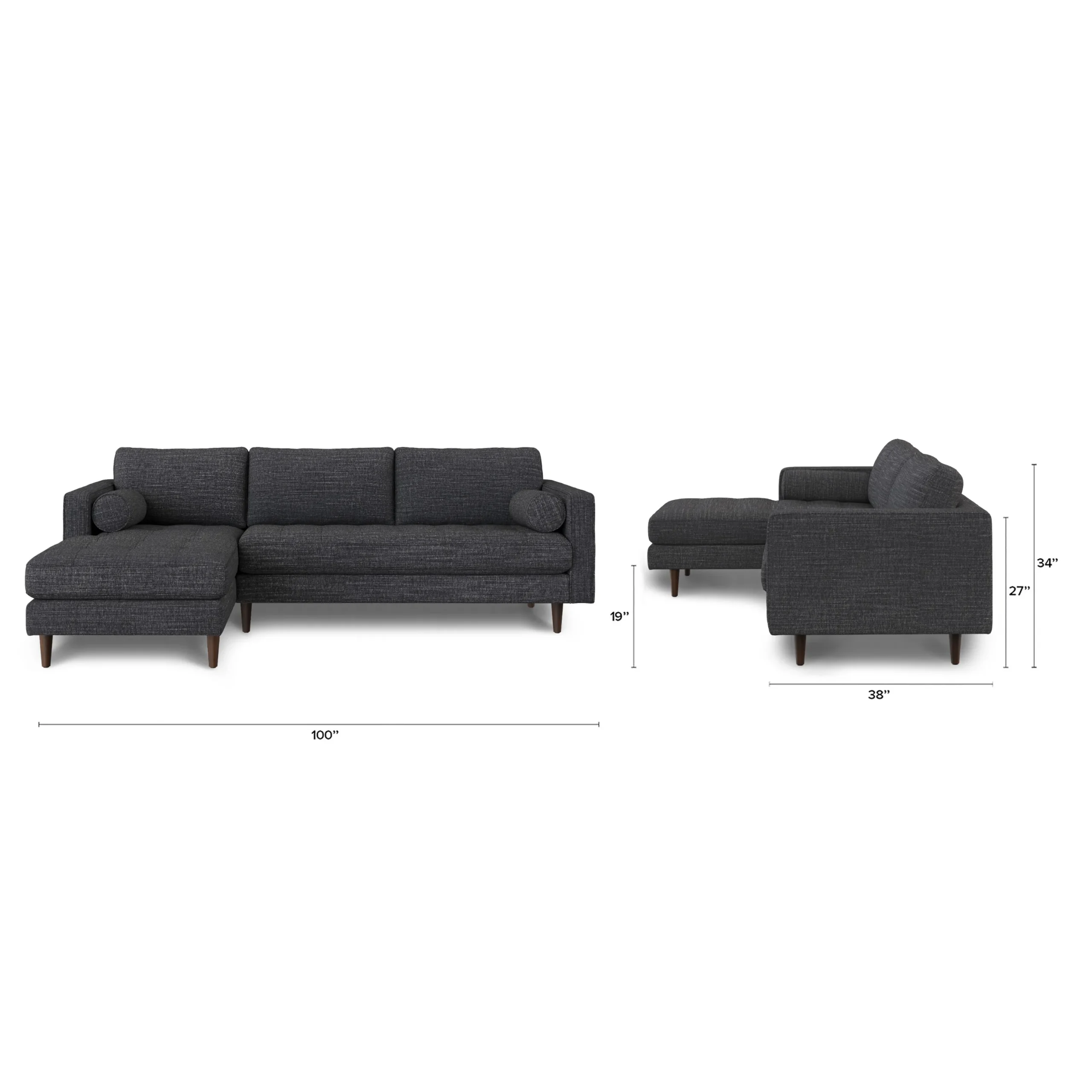 Sven 100_ Tufted Left Sectional - Napa Charcoal - Image 13