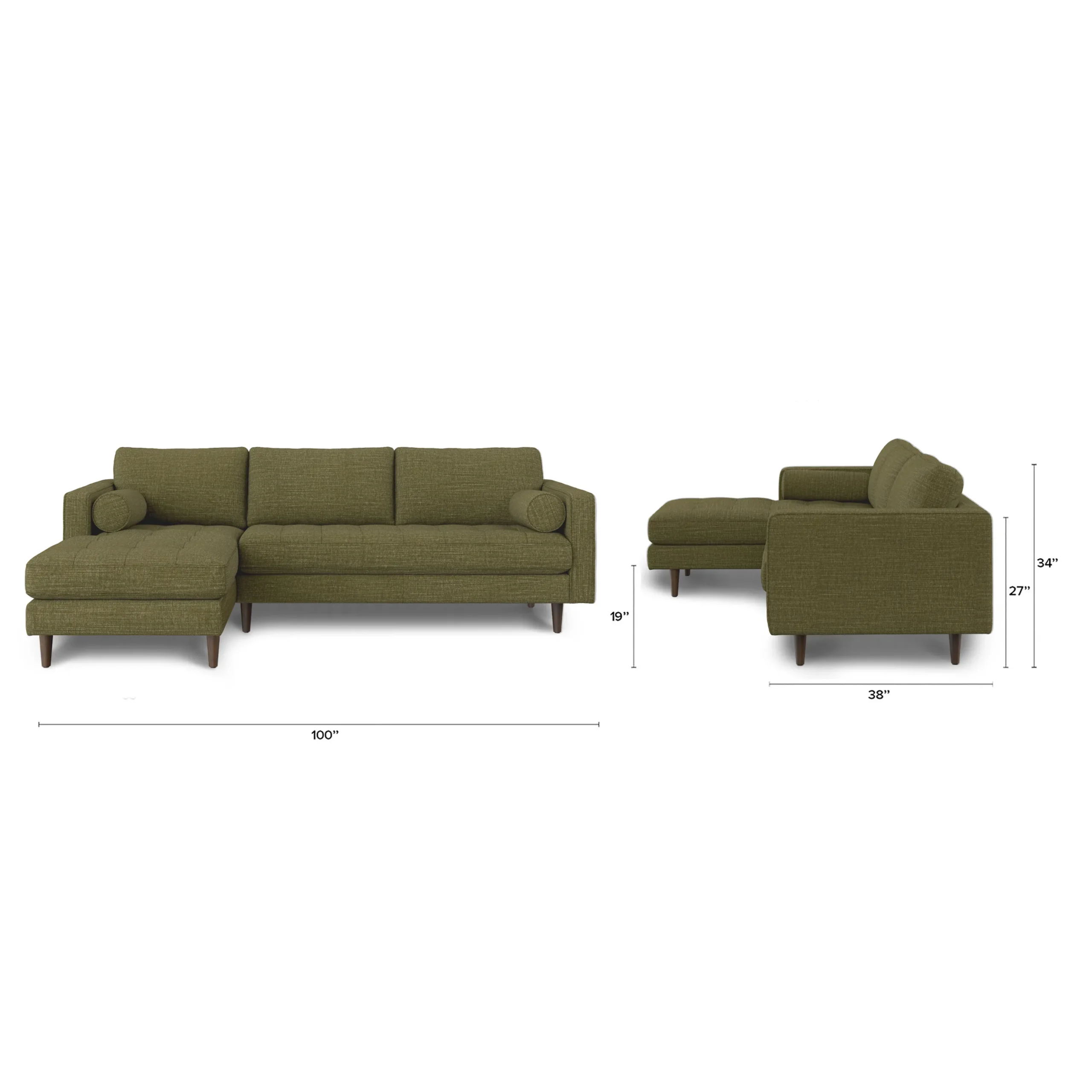 Sven 100_ Tufted Left Sectional - Napa Moss - Image 13