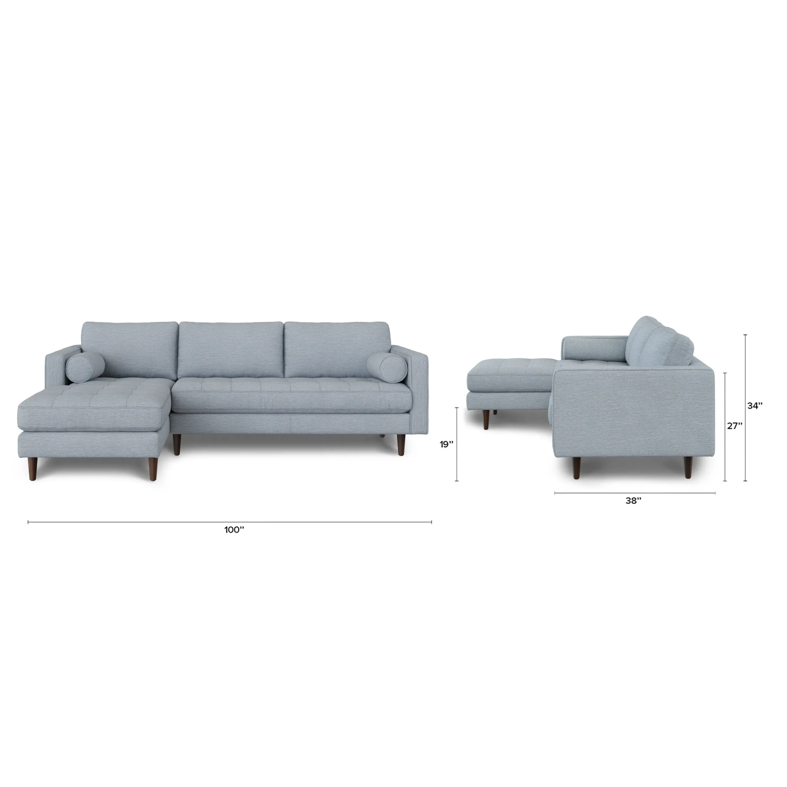 Sven 100_ Tufted Left Sectional - Silver Light Blue - Image 13