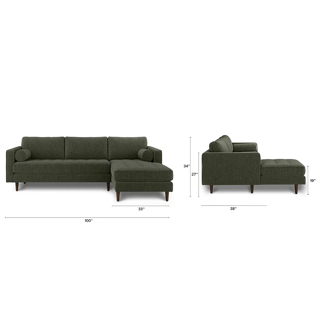Sven 100_ Tufted Right Sectional - Fir Green - Image 13