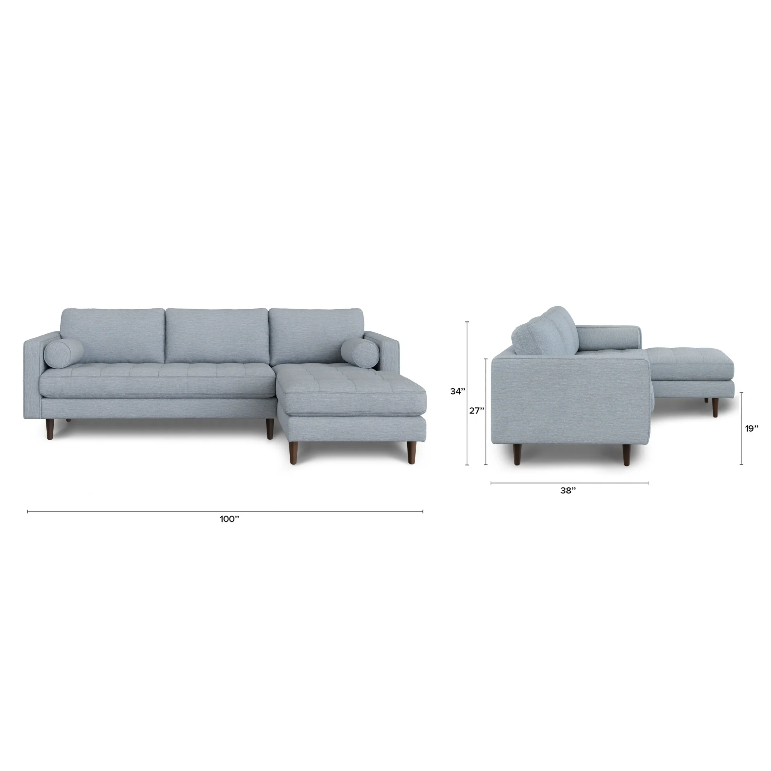 Sven 100_ Tufted Right Sectional - Silver Light Blue - Image 13