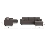 Sven 100_ Tufted Velvet Right Sectional - Hale Warm Gray