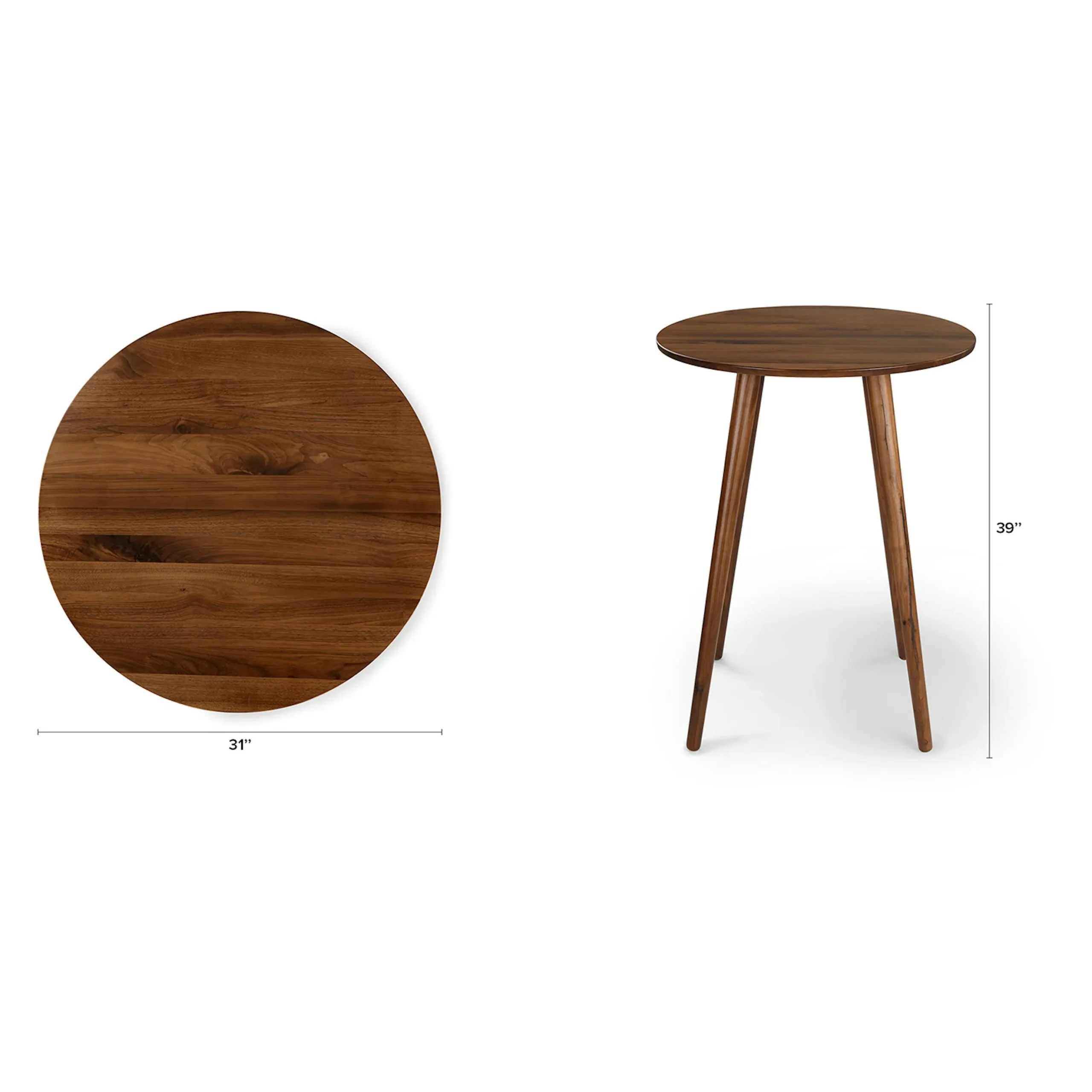 Seno Round Bar Table - Walnut - Image 13