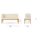 Left Corner Banquette - Smoked Oak and Hestia Gray