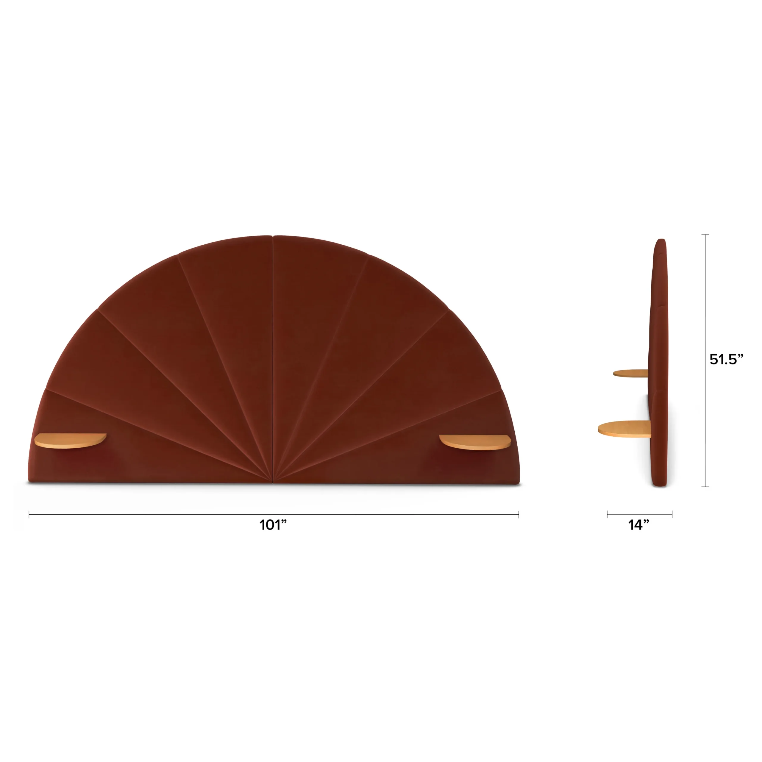 Almelo Queen Velvet Headboard - Hale Rust - Image 14