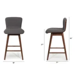 Sede Swivel Counter Stool - Walnut and Miller Gray