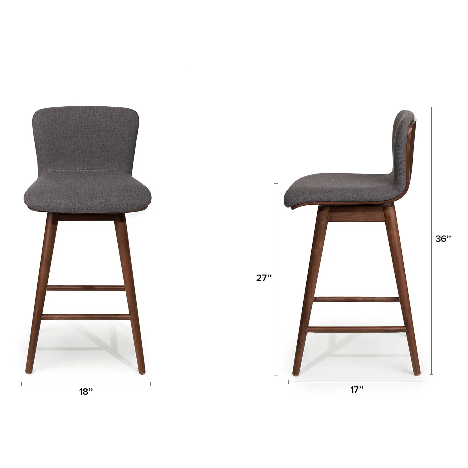 Sede Swivel Counter Stool - Walnut and Miller Gray - Image 14
