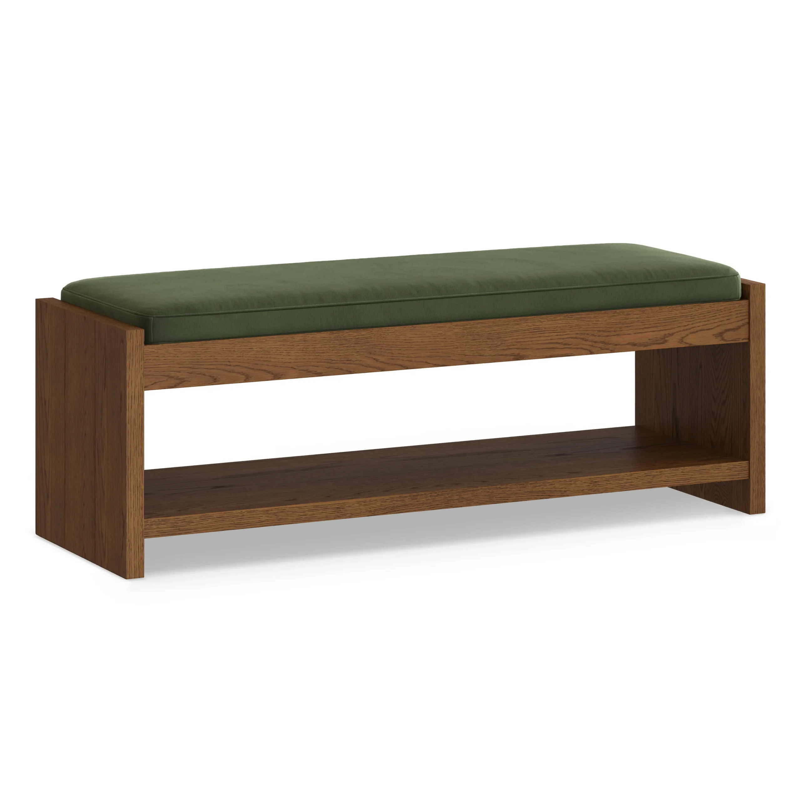Cassie 56_ Velvet Bench - Smoked Oak and Hale Fir Green - Image 14