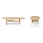 Lenia 53.5_ Oval Coffee Table - White Oak