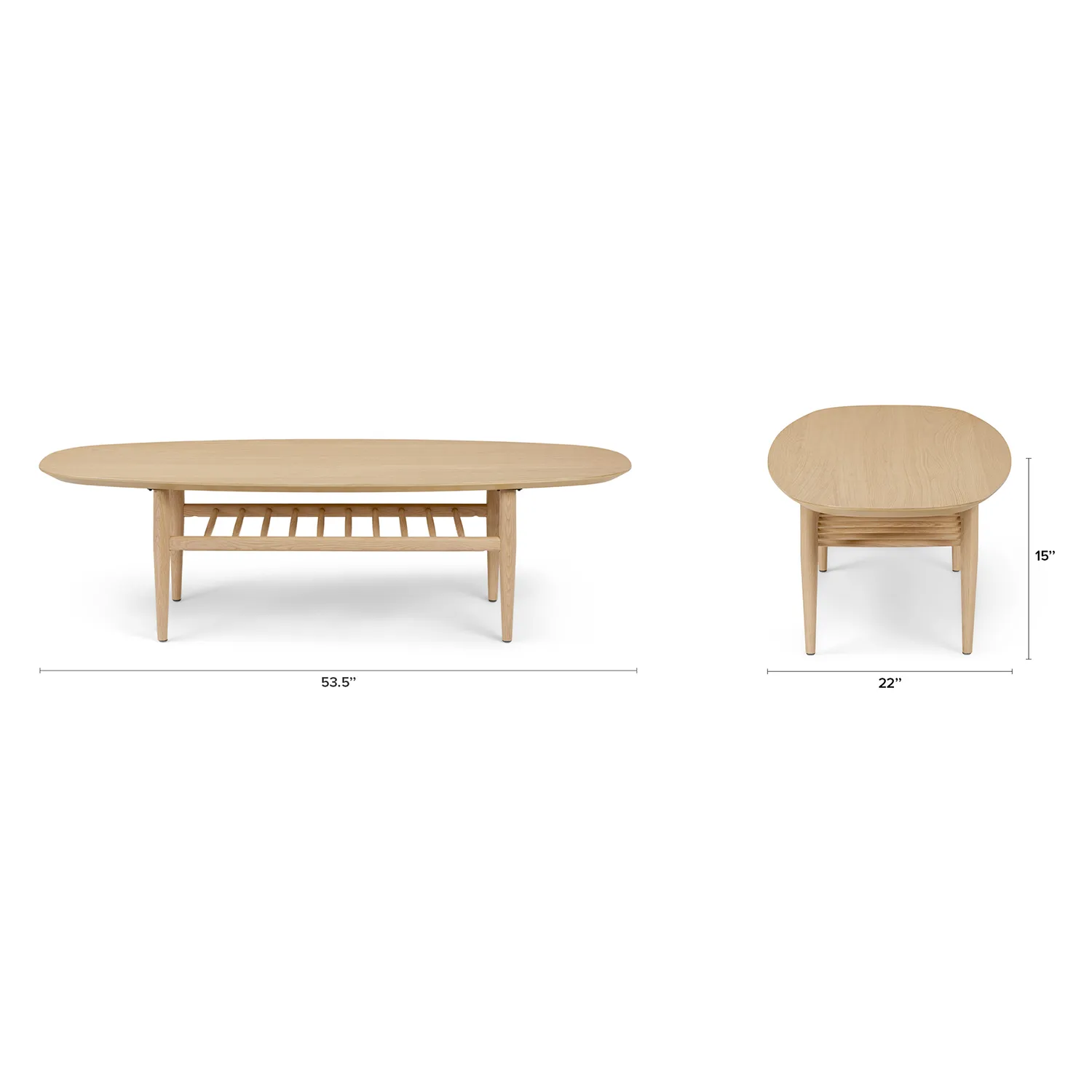 Lenia 53.5_ Oval Coffee Table - White Oak - Image 11