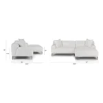 Abisko 94.5_ Right Sectional - Quartz White